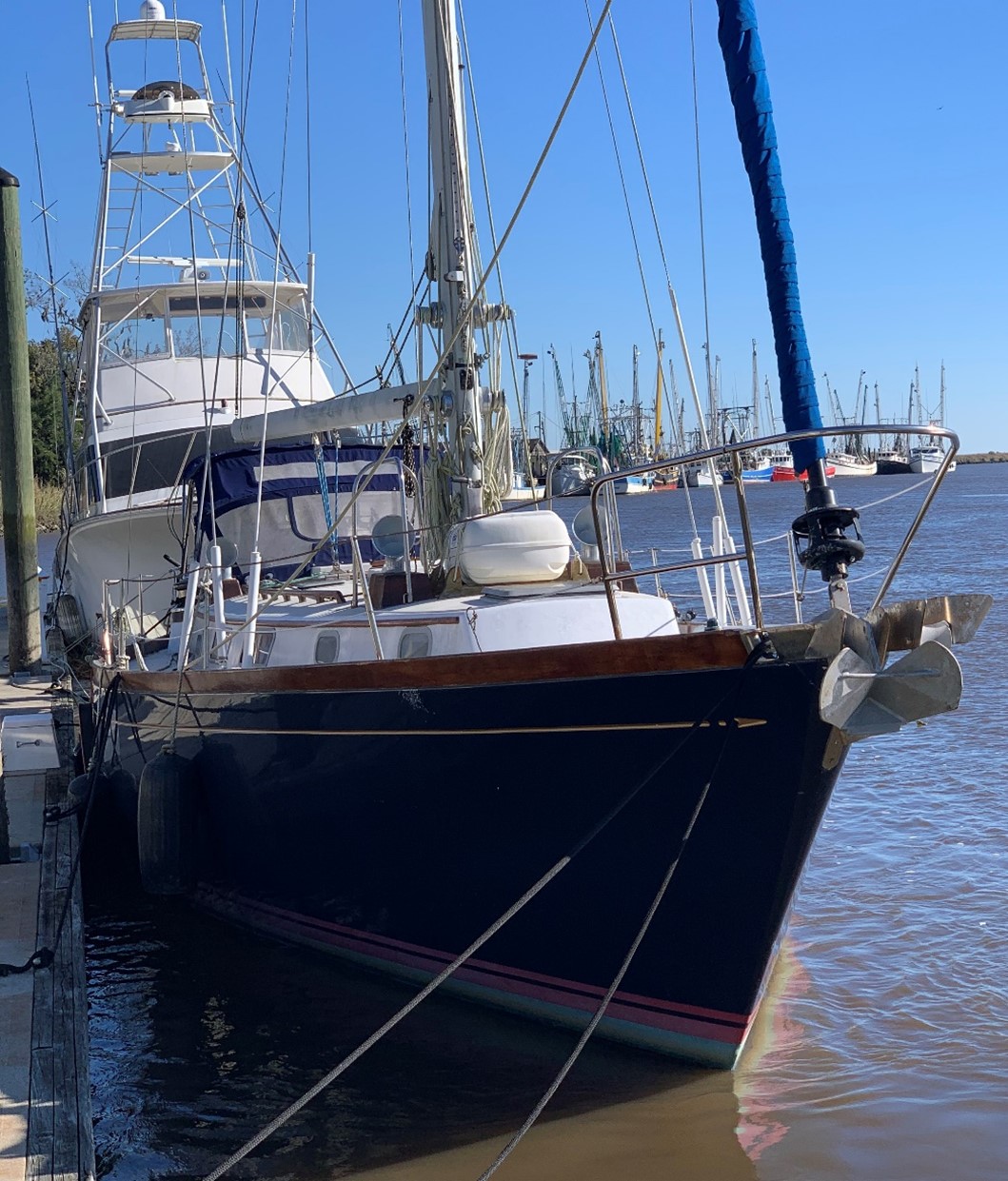 1980 Bristol 45.5 Aft Cockpit - Marine Survey Brunswick - boat is dock side