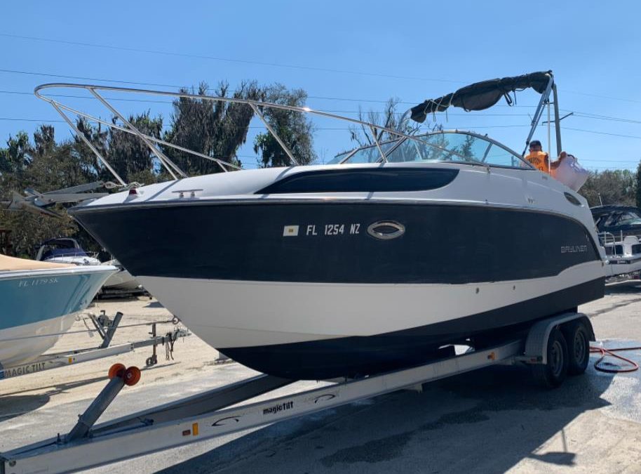 2009 Bayliner 245 Cruiser at Aloha in Holly Hill - Daytona Beach Florida - Marine Surveyor photo from inspeciton on trailer