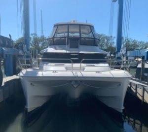 White 2017 Aquila 44 Catamaran - On Lift For Marine Survey at Marine Max in St Petersburg Florida